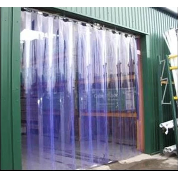 Tirai PVC / Plastik Curtain Blue Clear Tebal 2mm x 20cm x 50mtr