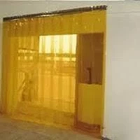 Tirai PVC / Plastik Curtain Kuning Clear Pintu